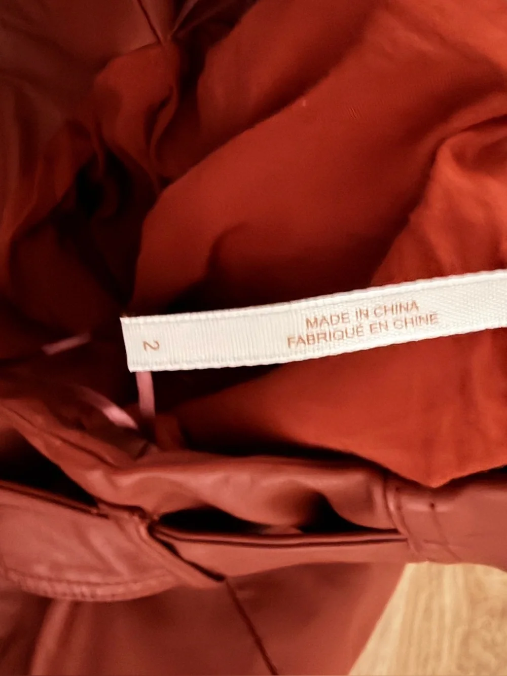 Free People Rust Vegan Leather Belted Mini Skirt